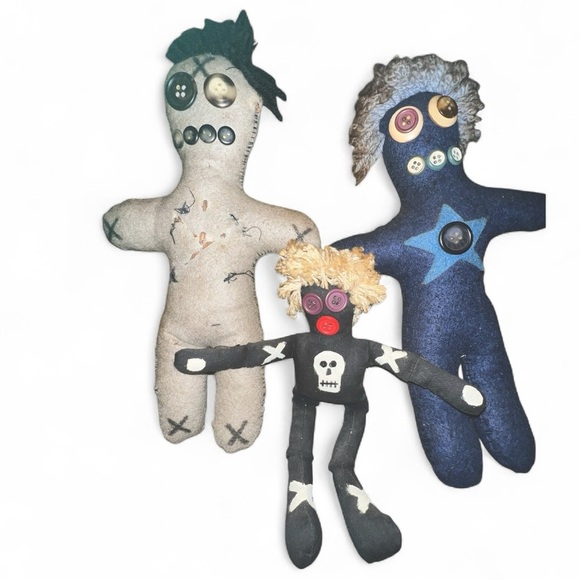 Vintage Creepy Primitive Voodoo Haunted Dolls Halloween Lot of 4 - Picture 5 of 8